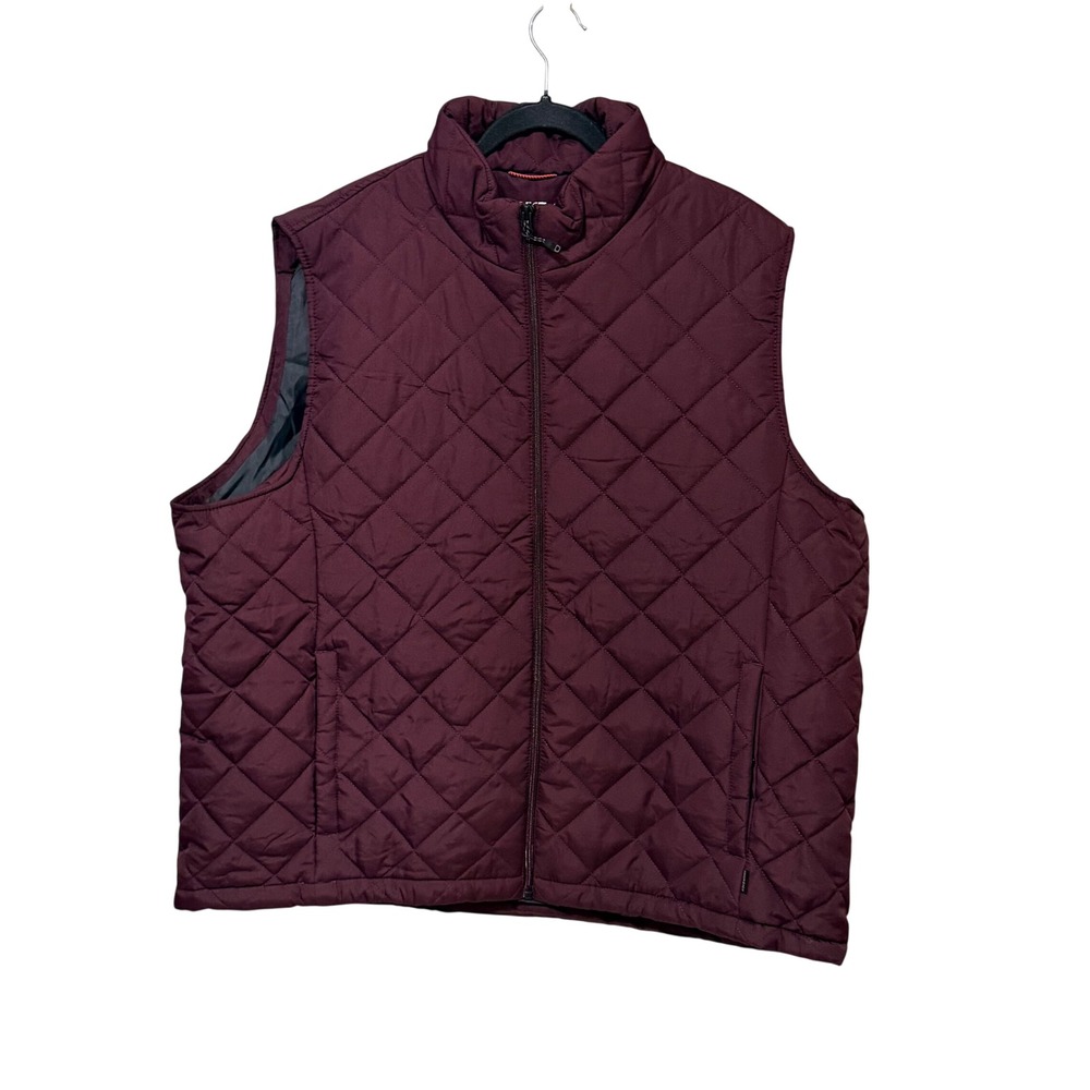Hawke & Co Mens XXL Burgundy Diamond Quilted Performance Vest HIN2388